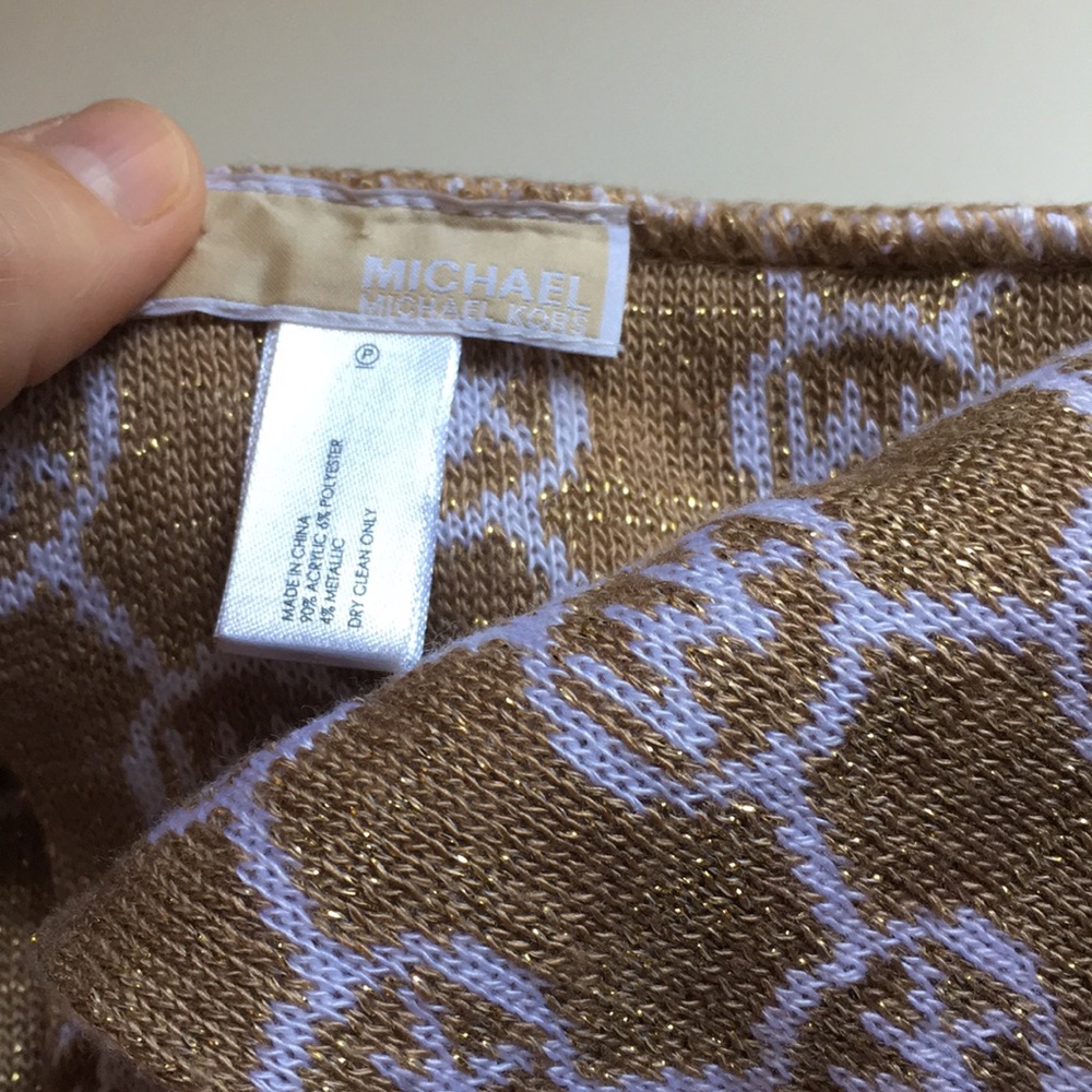 MICHAEL Michael Kors Gold/Cream Infinity Scarf - Picture 4 of 5